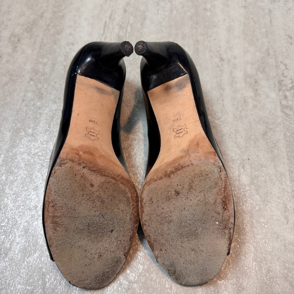 Via Spiga open toe heels black leather pump - Picture 11 of 14